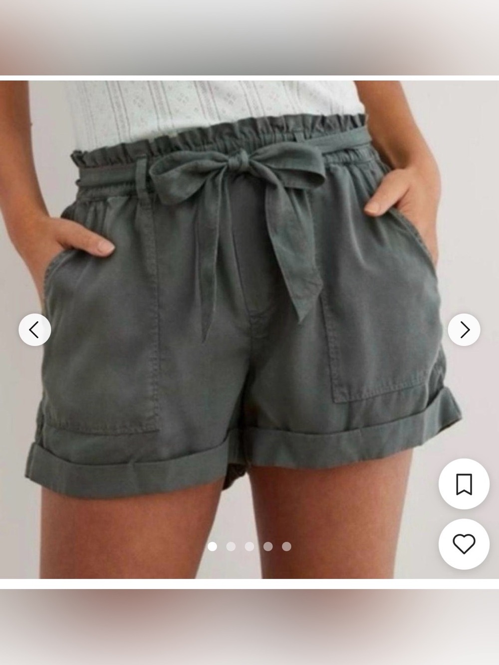 Aeries Pull On Tie Waist Shorts Sz XXL Green Trendy Safari summer beachy
